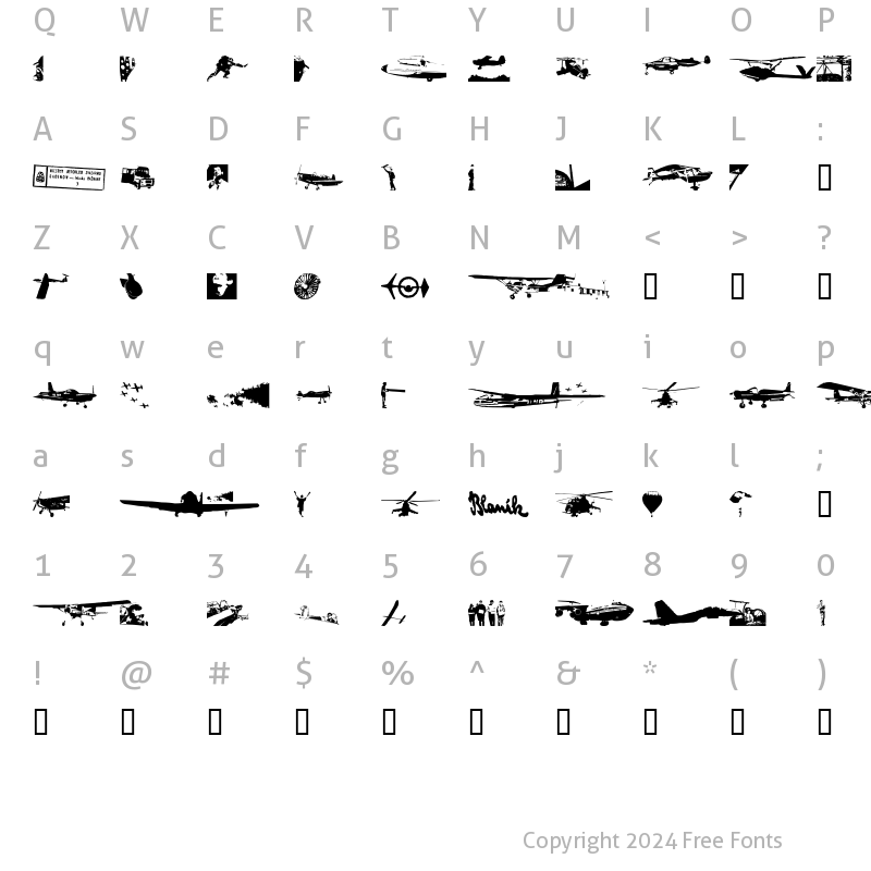 Character Map of letiskovy flashtrace