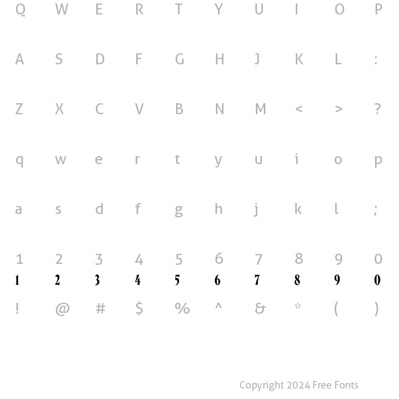 Character Map of Letopis Regular