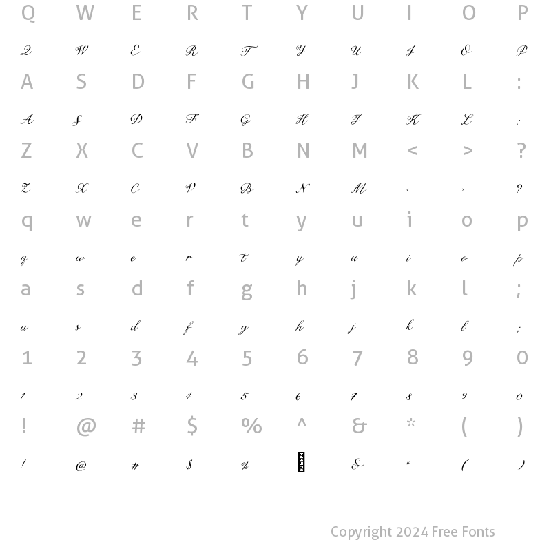 Character Map of Letter Home Regular