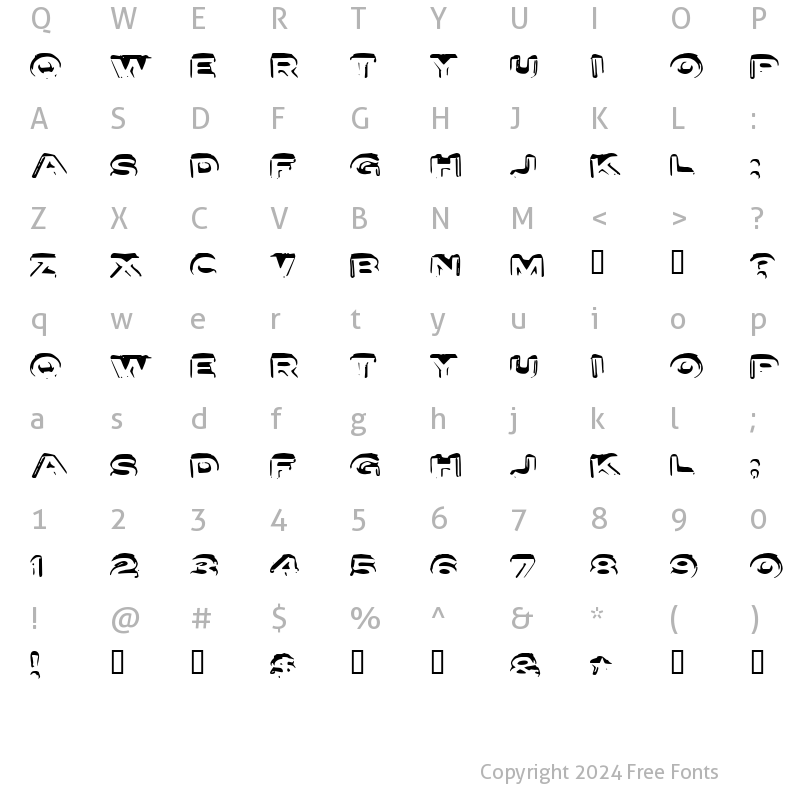 Character Map of Letter Set A Regular
