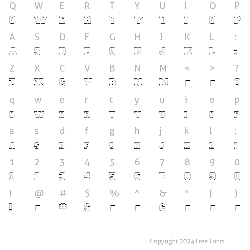 Character Map of Letter Sweater Open Display SSi Normal