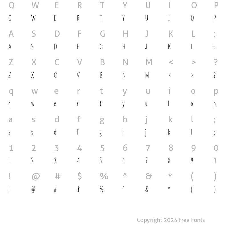 Character Map of Letter Woven Regular