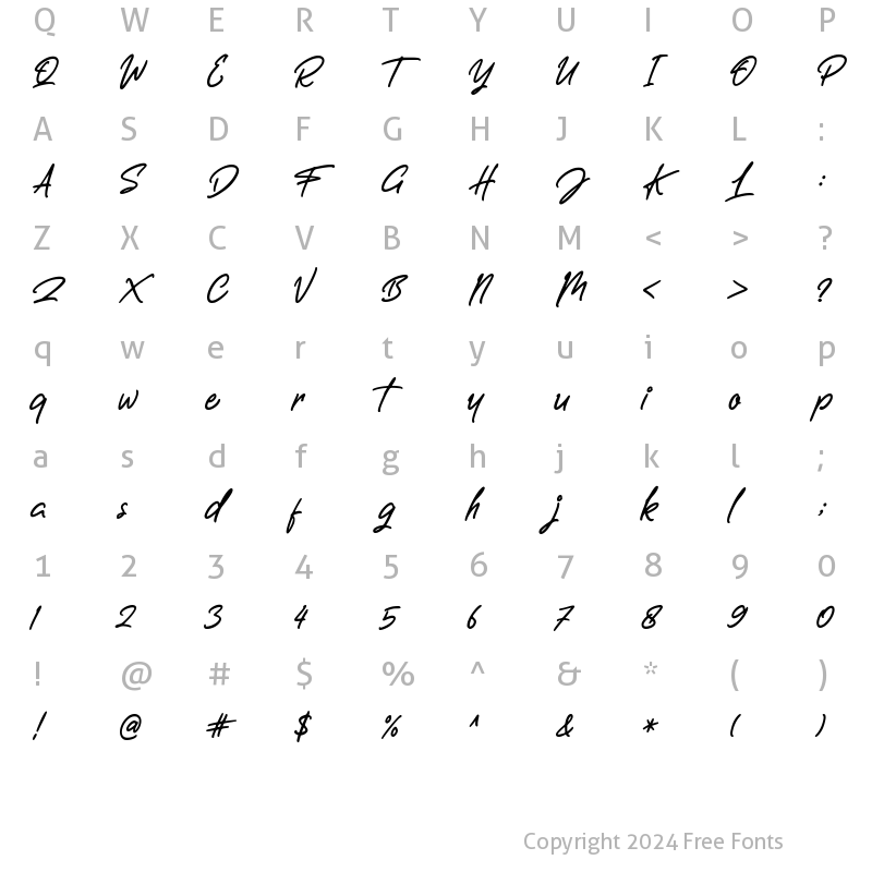 Character Map of Letterally Regular