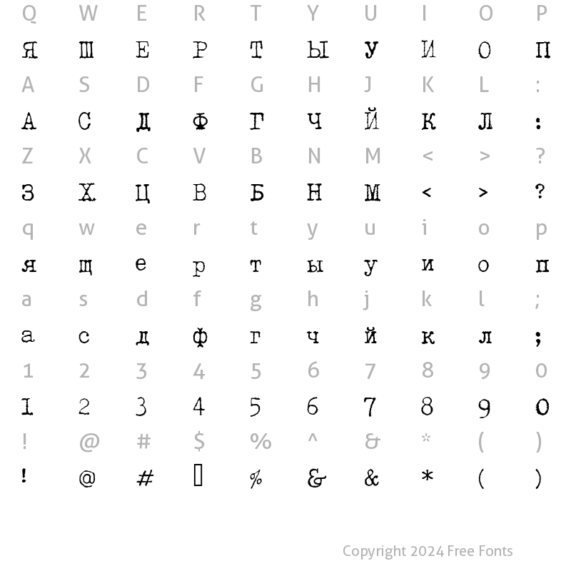 Character Map of LetteraTrentadue Regular