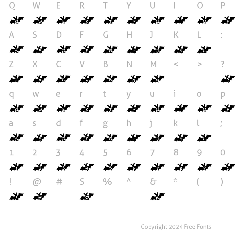 Character Map of LetterBat AH Regular