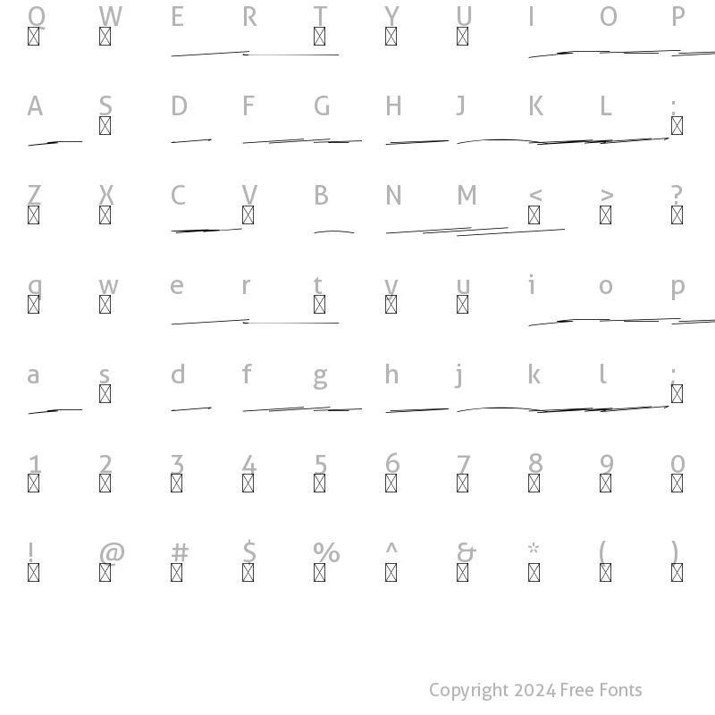 Character Map of Lettered Swashes