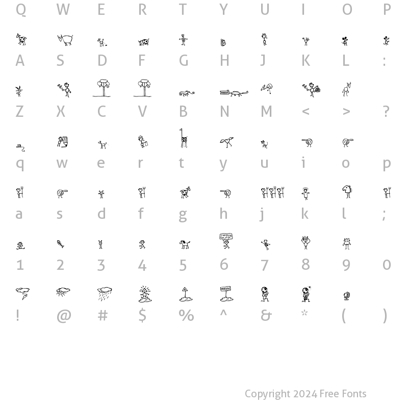 Character Map of Letterine ArchetipettiTwo Regular