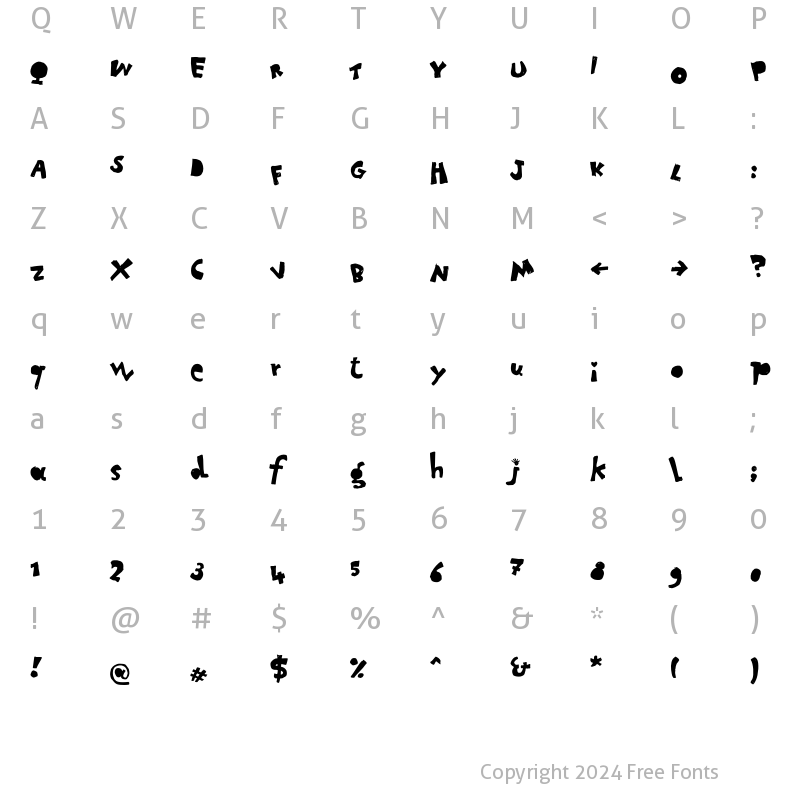 Character Map of Letterine EsagerateBlack Regular