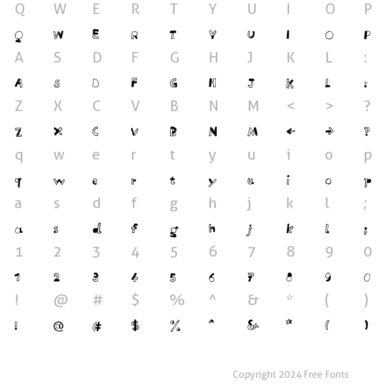 Character Map of Letterine Regular