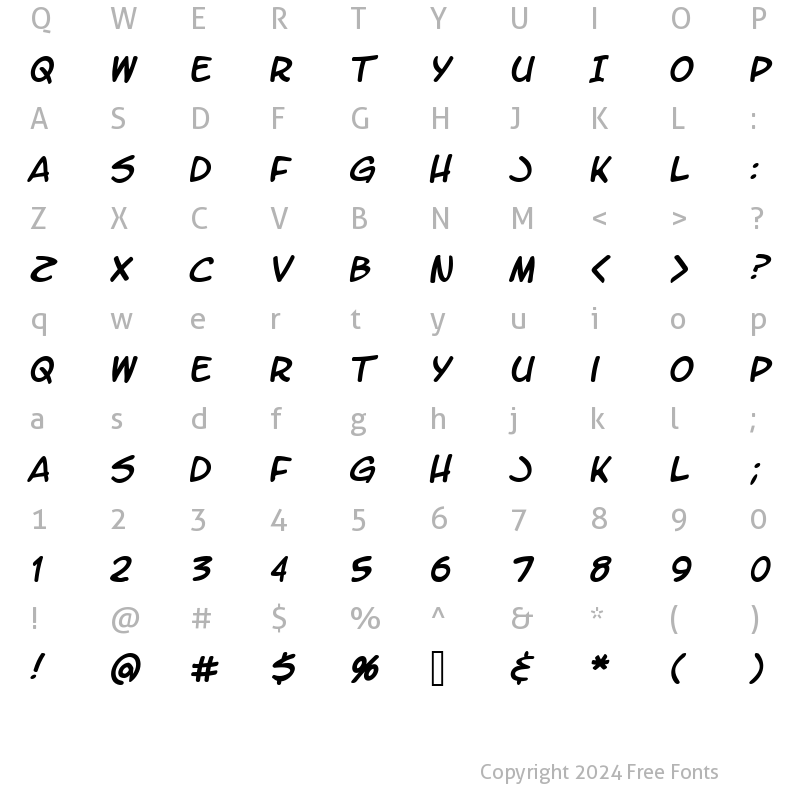 Character Map of LetterOMatic! Italic