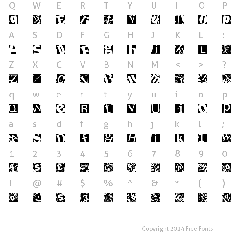 Character Map of LetterSoupMainz Regular