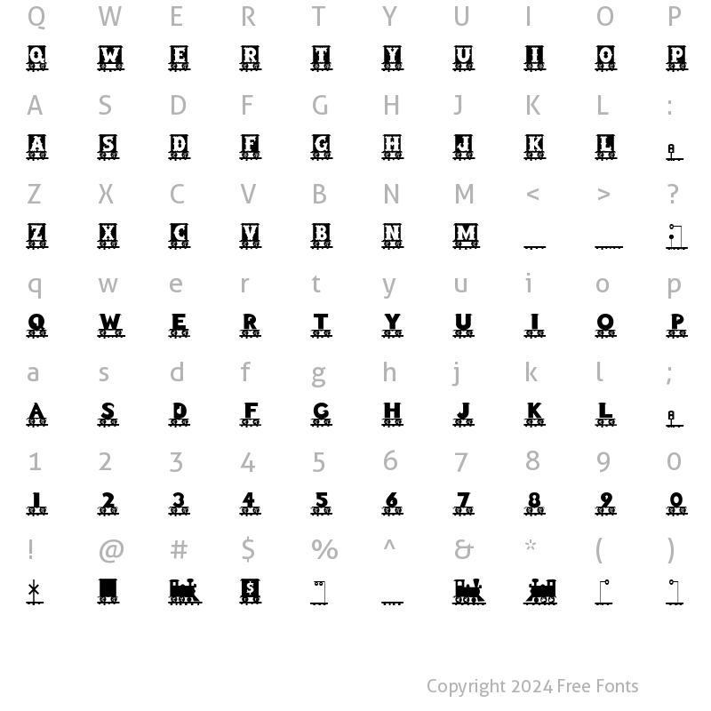 Character Map of LetterTrain Bold