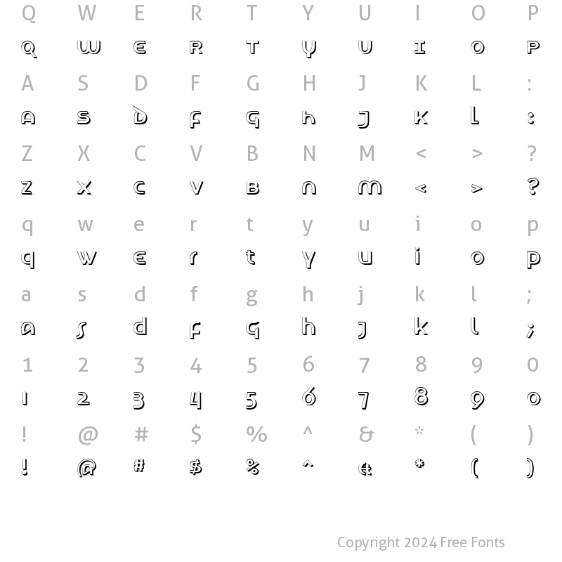 Character Map of LetunicalShadow Regular