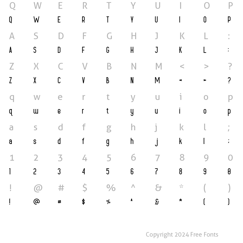 Character Map of L?EUE Regular