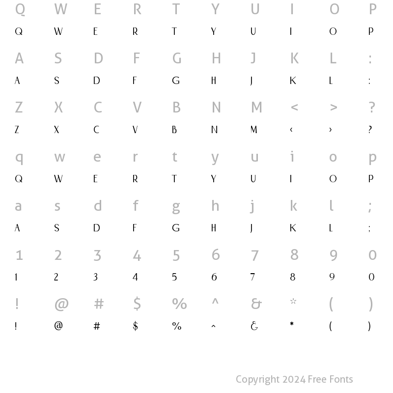 Character Map of Levior Semibold