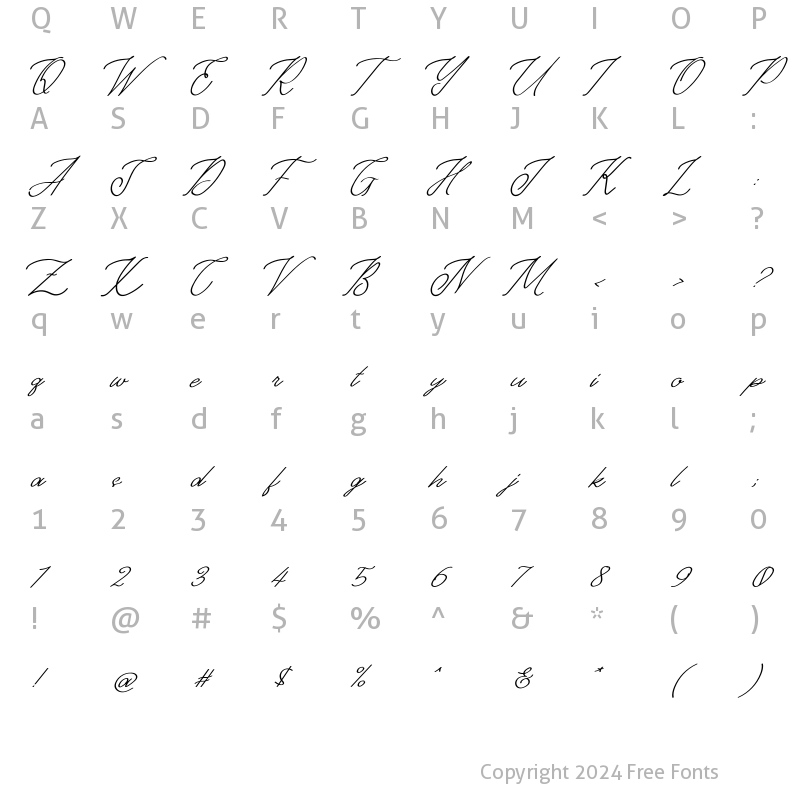 Character Map of Leviossa Regular