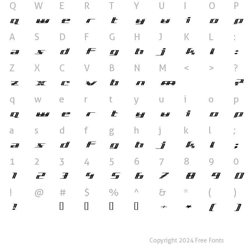 Character Map of Lewinsky Regular