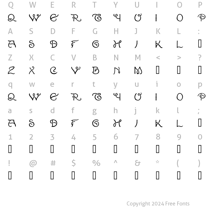 Character Map of Lewis F. Day 191 Regular