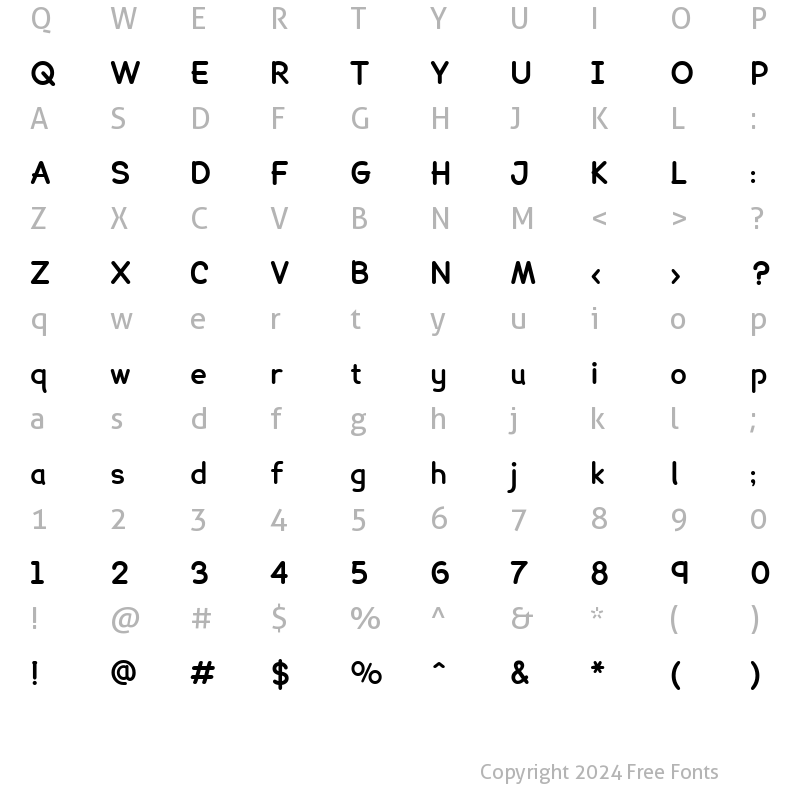 Character Map of Lexia Bold