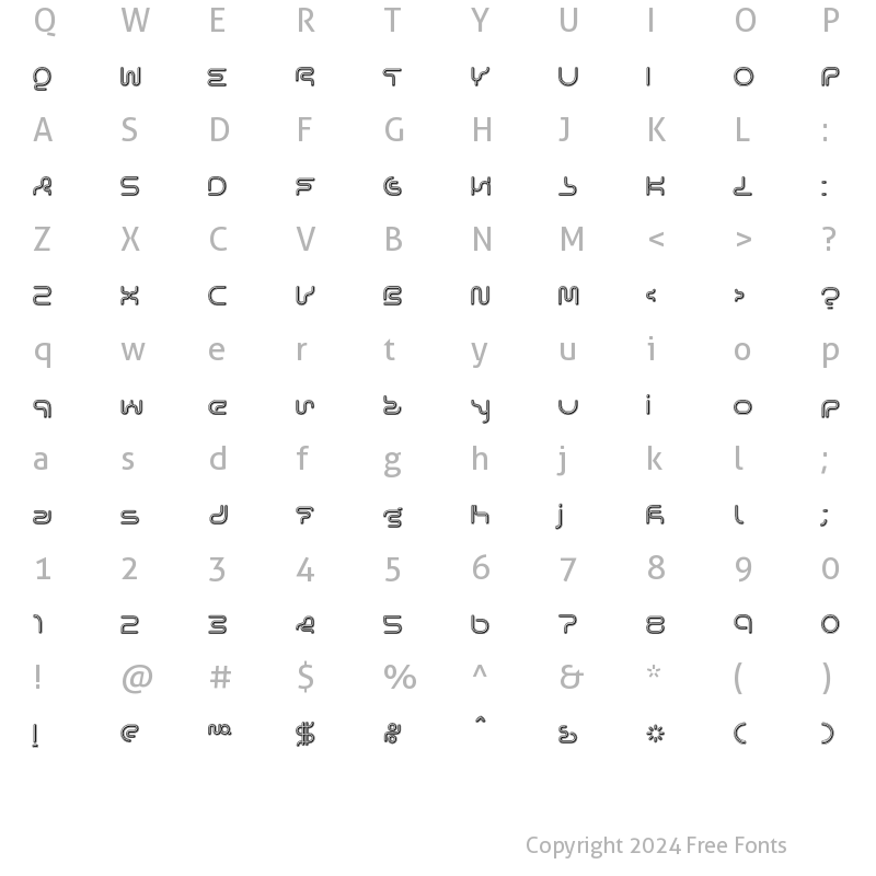 Character Map of Lexigraph B Regular