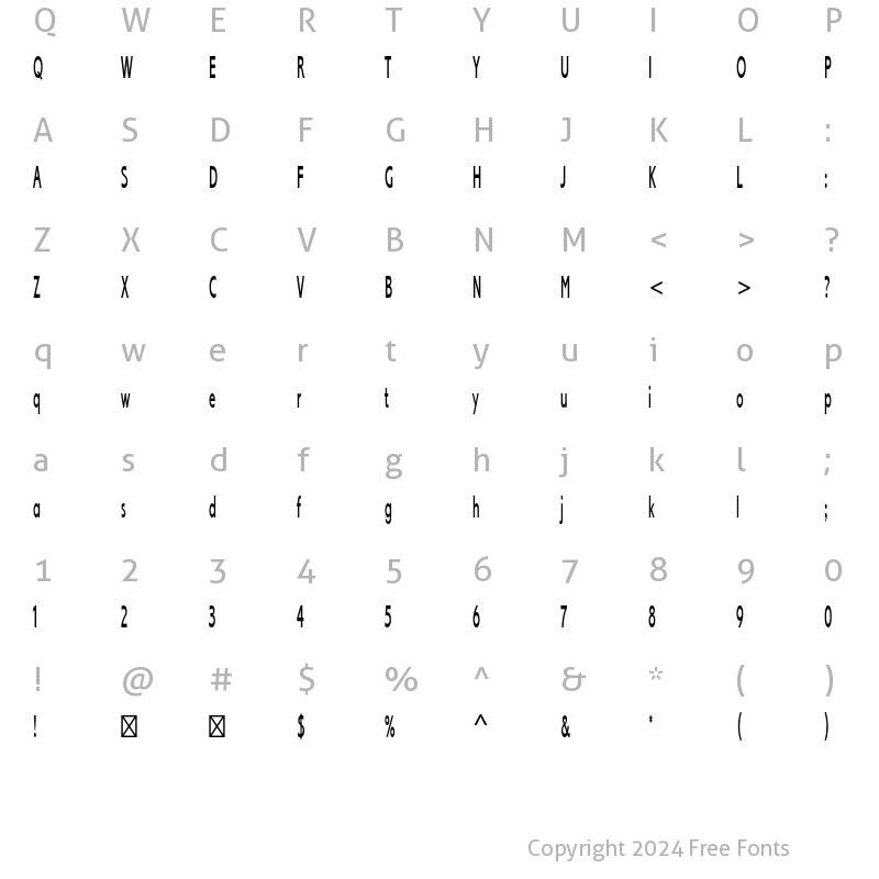 Character Map of Lexikos Std Regular