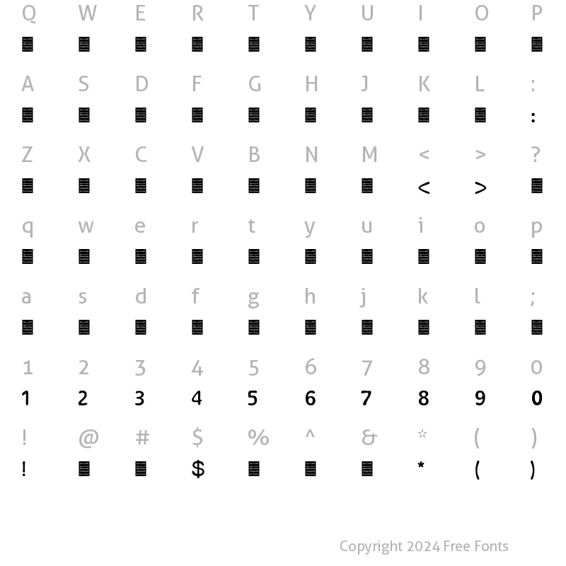 Character Map of LH Lamar Pro Regular