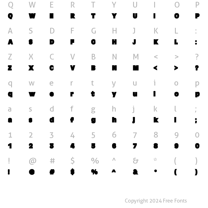 Character Map of LHF American Sans Poster Regular