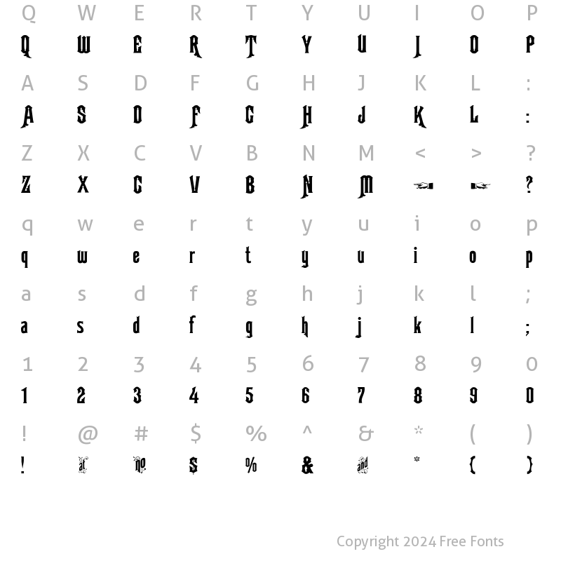 Character Map of LHF Argentine Regular