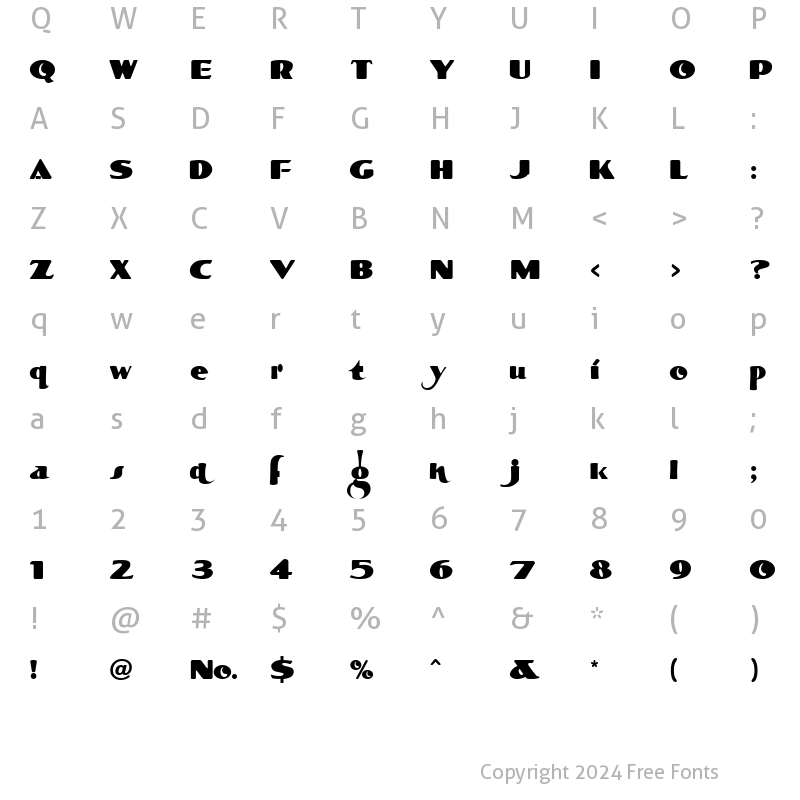 Character Map of LHF Becker Rounded Block Regular