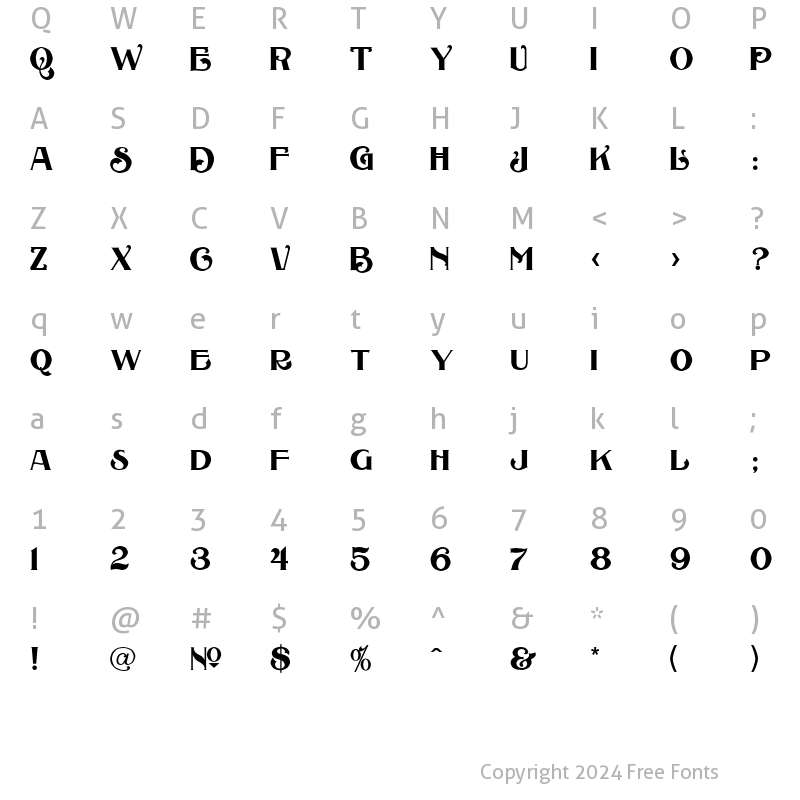 Character Map of LHF Cigar Shop Corona Roman