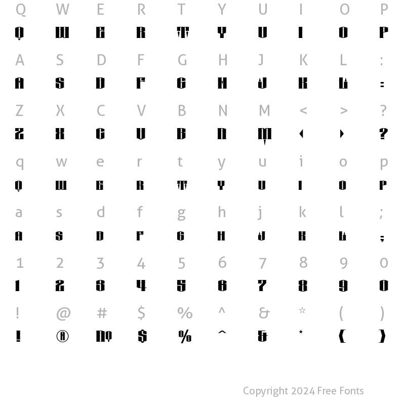 Character Map of LHF Conclave ROUND wide Regular