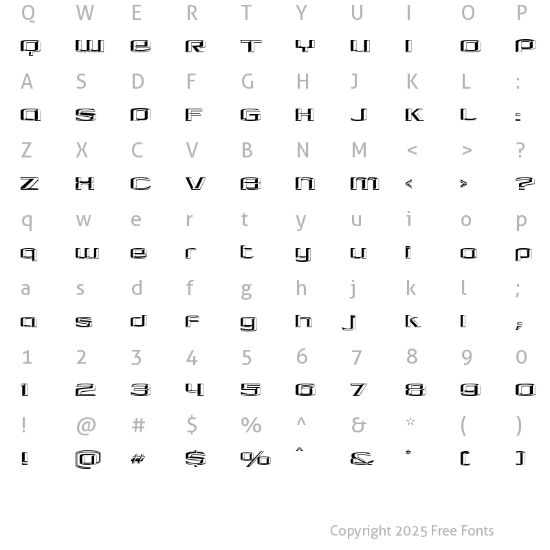 Character Map of LHF Cool Blue Convex Regular