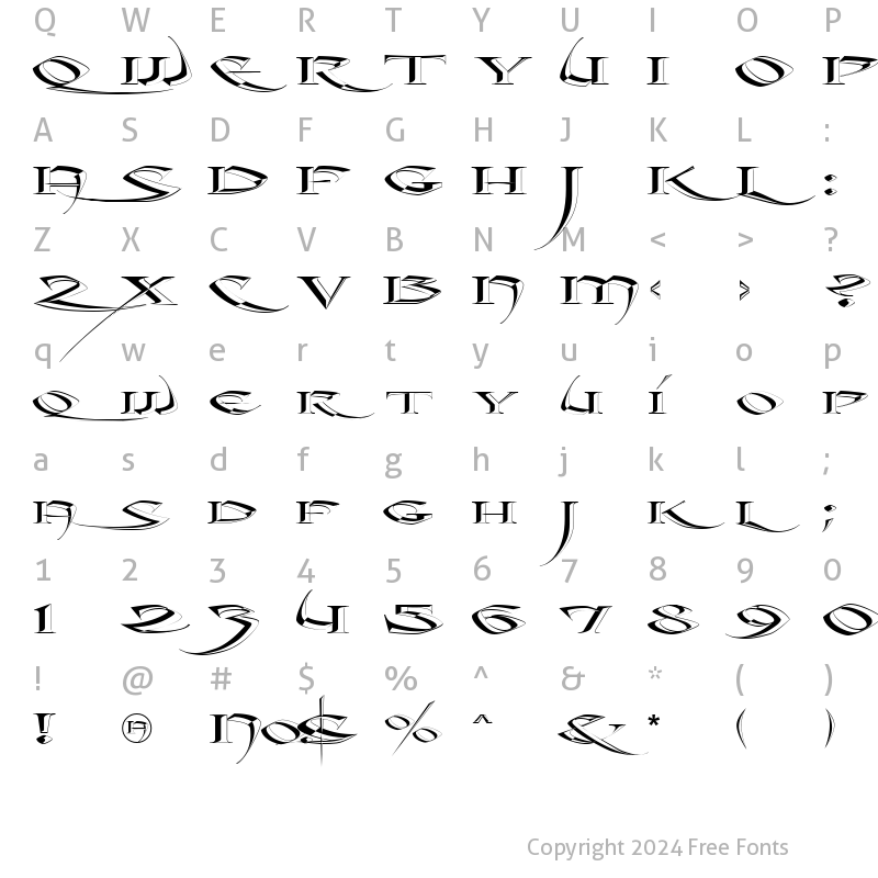 Character Map of LHF Crouching Tiger CONVEX Regular