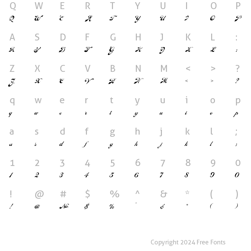 Character Map of LHF Ephemera Regular