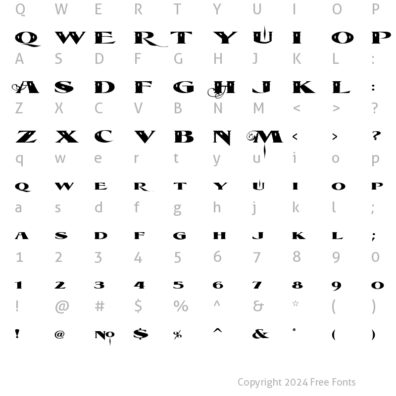 Character Map of LHF Equinox Regular