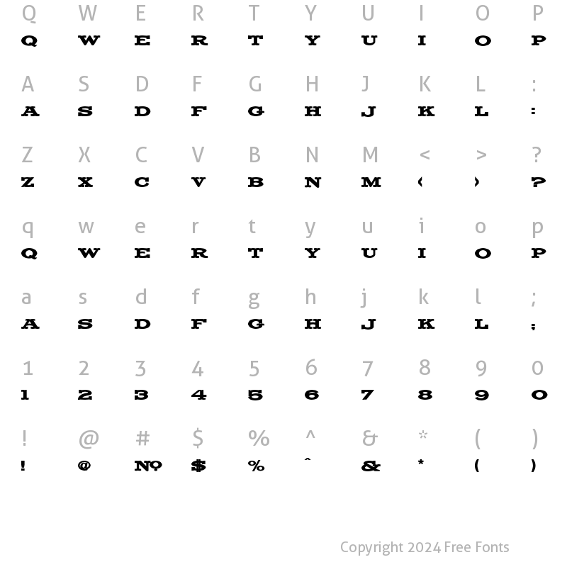 Character Map of LHF Fancy Full Round BETA Regular