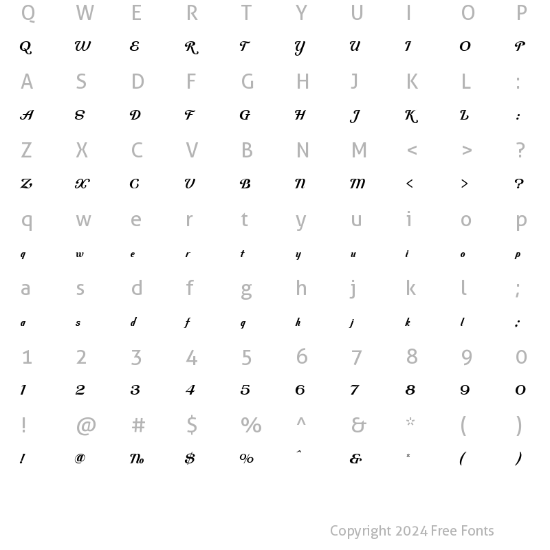 Character Map of LHF Labelle Regular