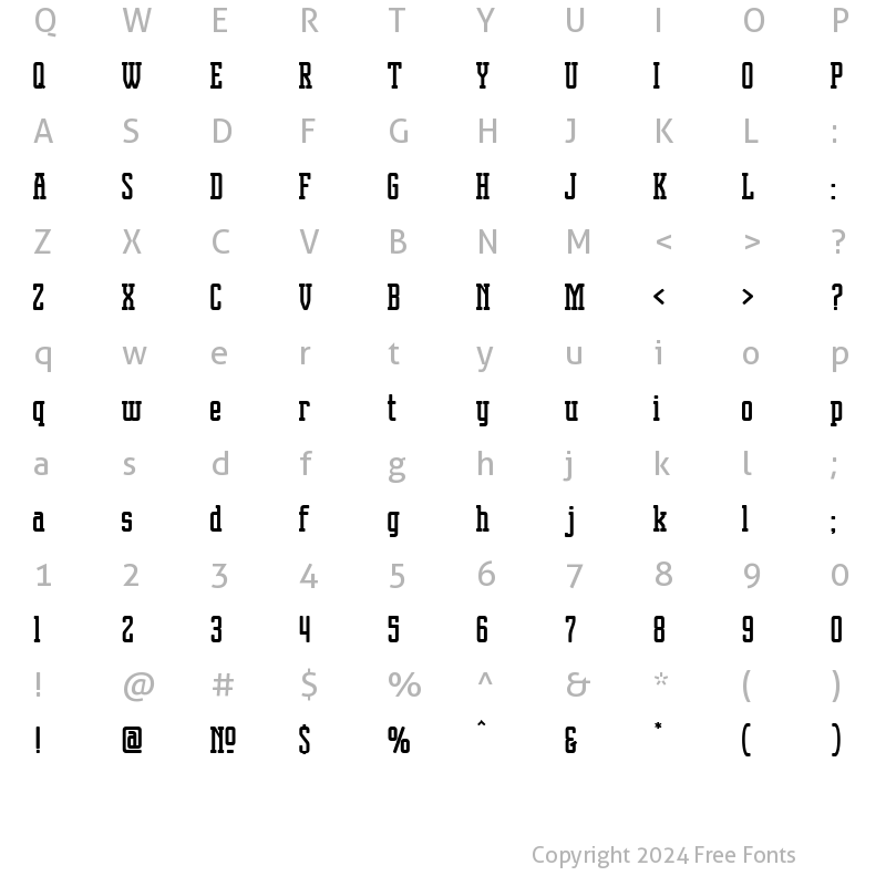 Character Map of LHF Logomotive Regular