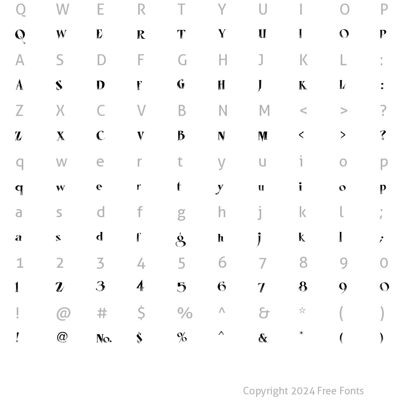 Character Map of LHF Mister Spooky REG Regular