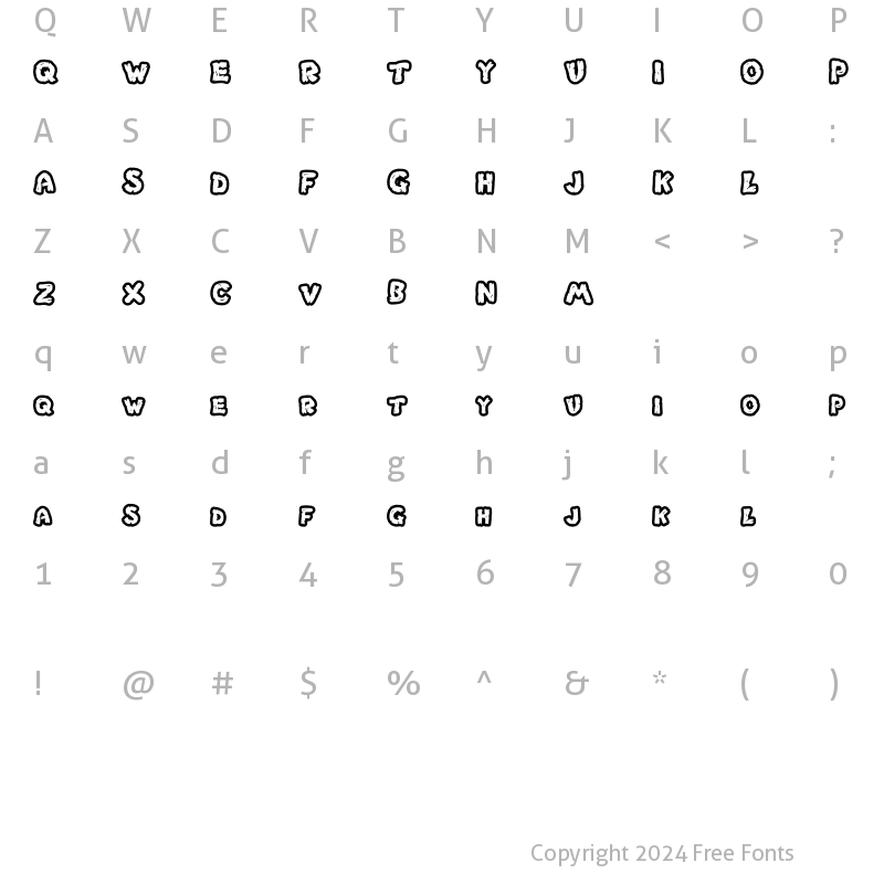 Character Map of LHF Outlaw Regular