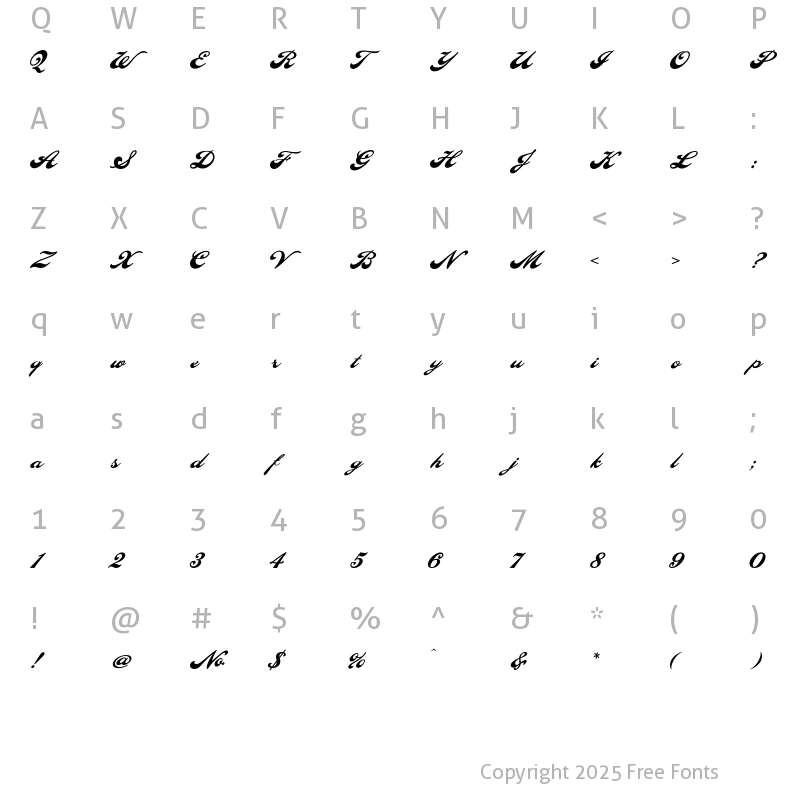 Character Map of LHF Pilsner Regular