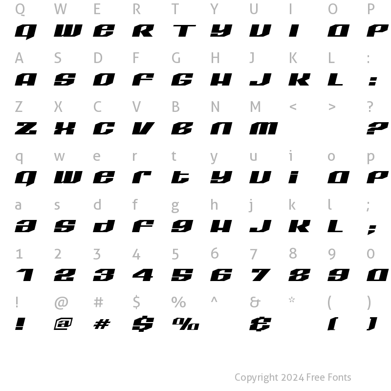 Character Map of LHF Quantum Regular