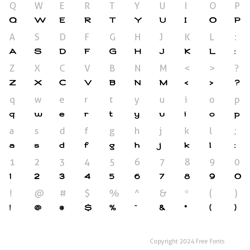 Character Map of LHF Roper Regular