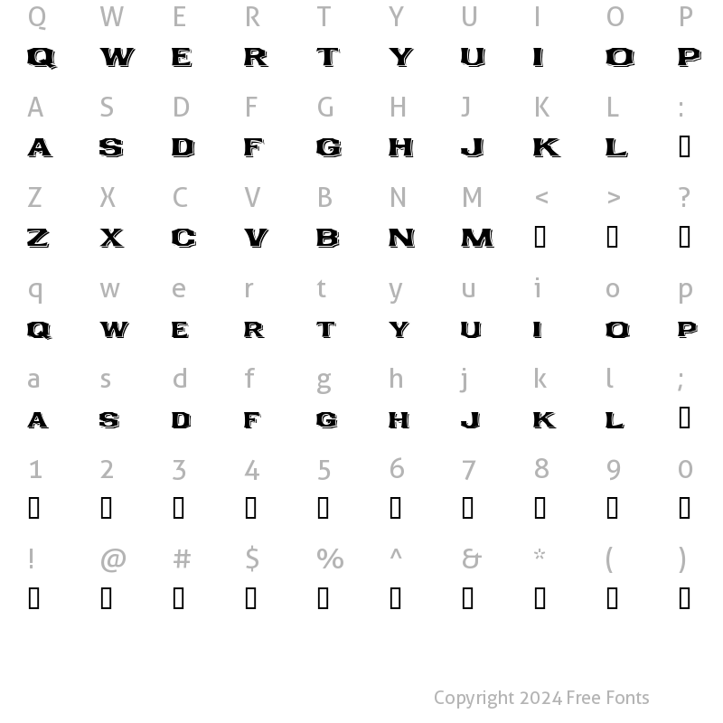 Character Map of LHF Smalts Shadow Regular