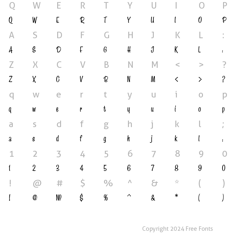 Character Map of LHF Speedstyle BOLD Regular