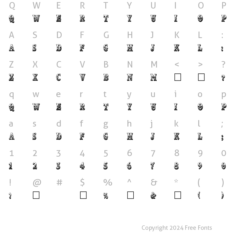 Character Map of LHF Strong Caliope Normal