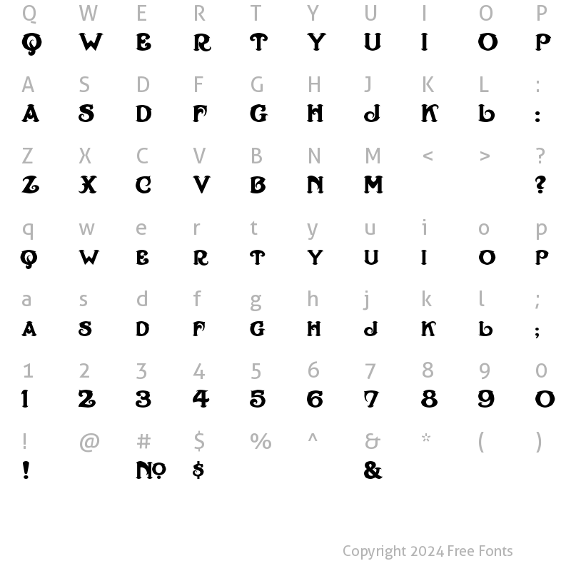 Character Map of LHF Strong Caliope Regular