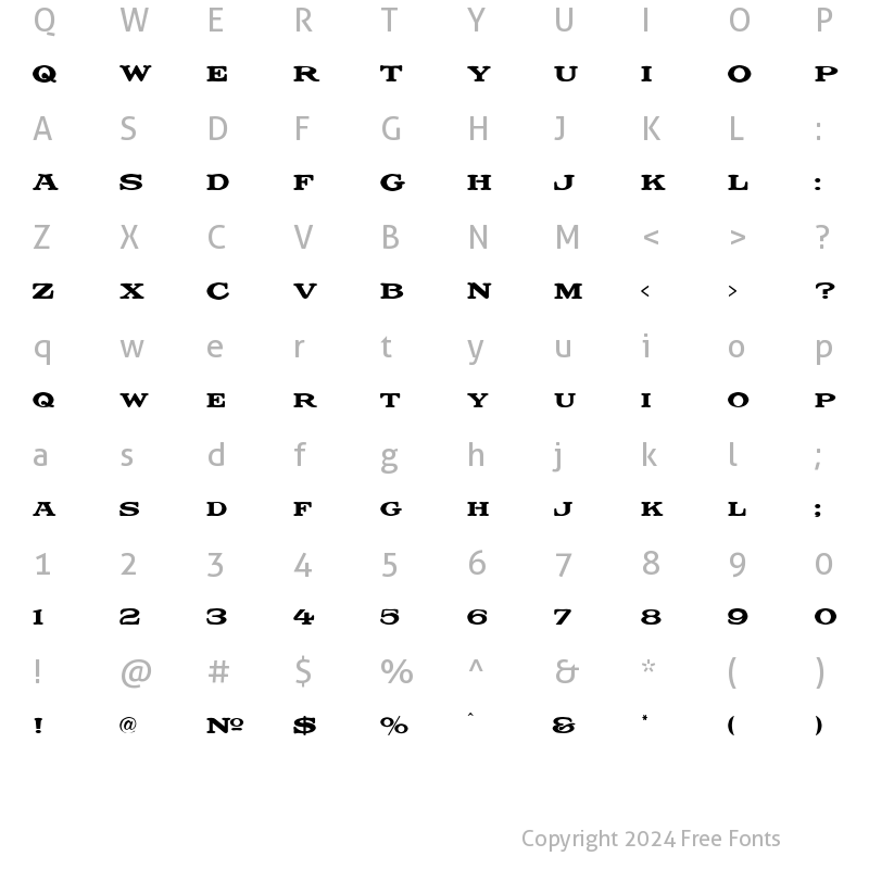 Character Map of LHF The Bat Regular