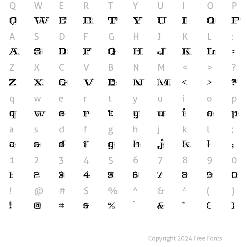 Character Map of LHF Wall Dog FULL Regular