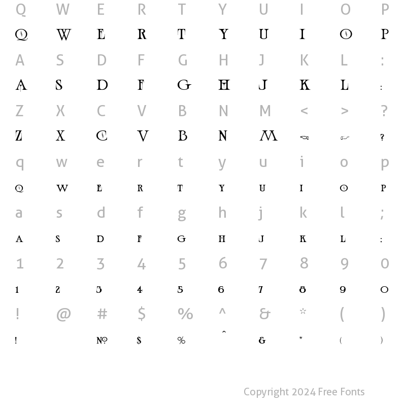 Character Map of LHF Wolverine Regular